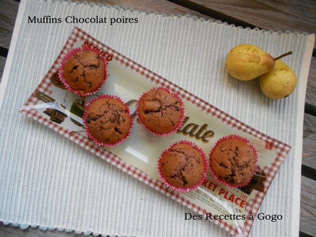 Muffins chocolat poires