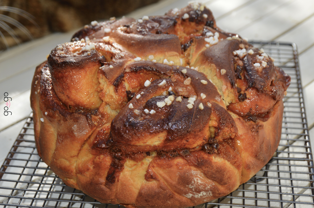 Brioche au levain confiture de lait pépites de chocolat - Des recettes
