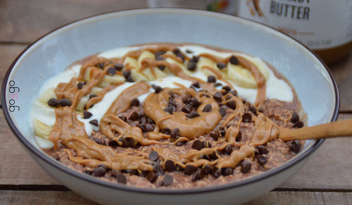 Porridge chocolat peanut butter banane
